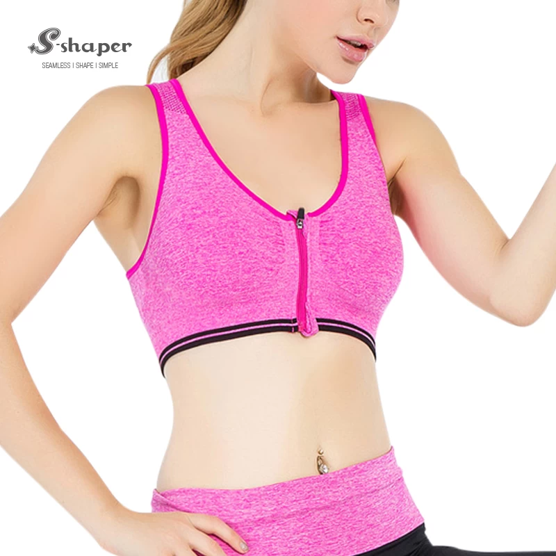 OEM Fashionable Zipper Sport Bra For Women Wholesales