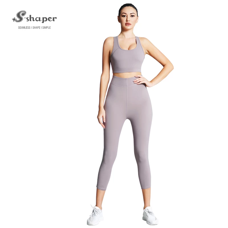China S-SHAPER cintura alta corrida leggings yoga conjunto de sutiã esportivos fábrica fabricante