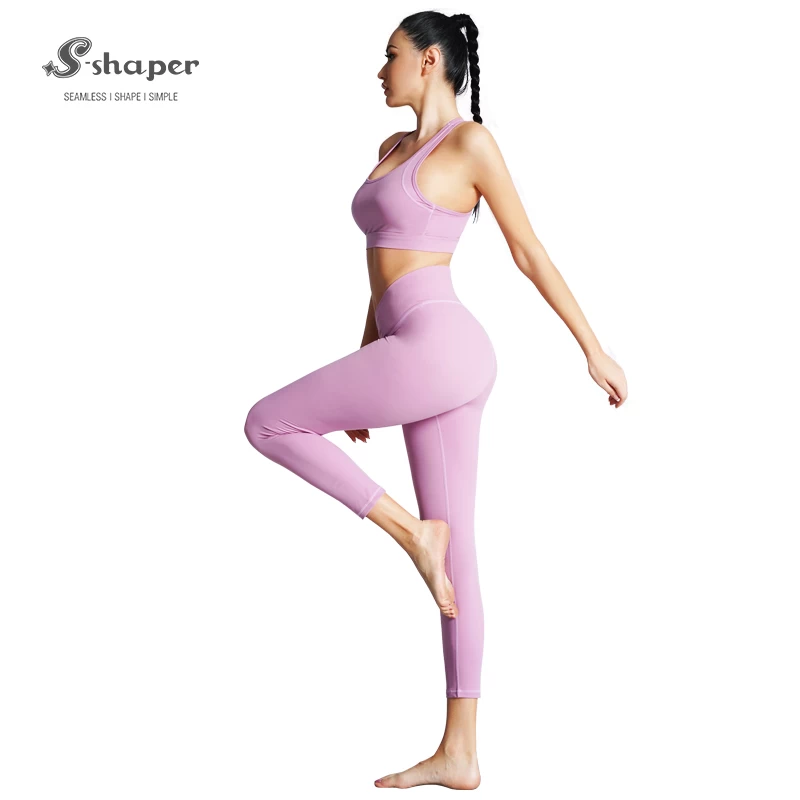 Seamless High Waist 2 Pieces Sportswear Gym Yoga Pants Leggings Set Supplier