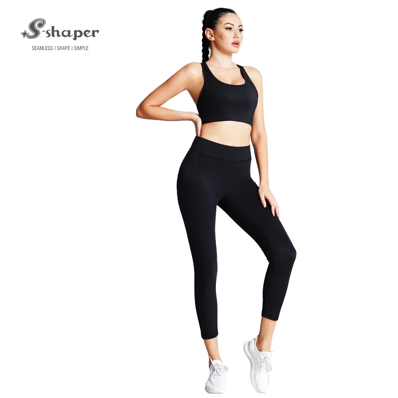 China Großhandel Hohe elastische 2-teilige Sportbekleidung, Fitness Yoga Leggings Sport BH Set Hersteller
