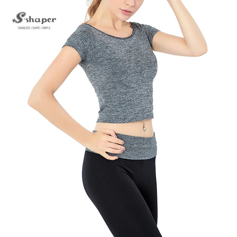 Women's Active Short Sleeve Shirts Yoga Set Supplier