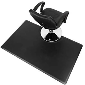 Black anti-fatigue square hair salon floor mat rectangle hairdressing barber salon mat