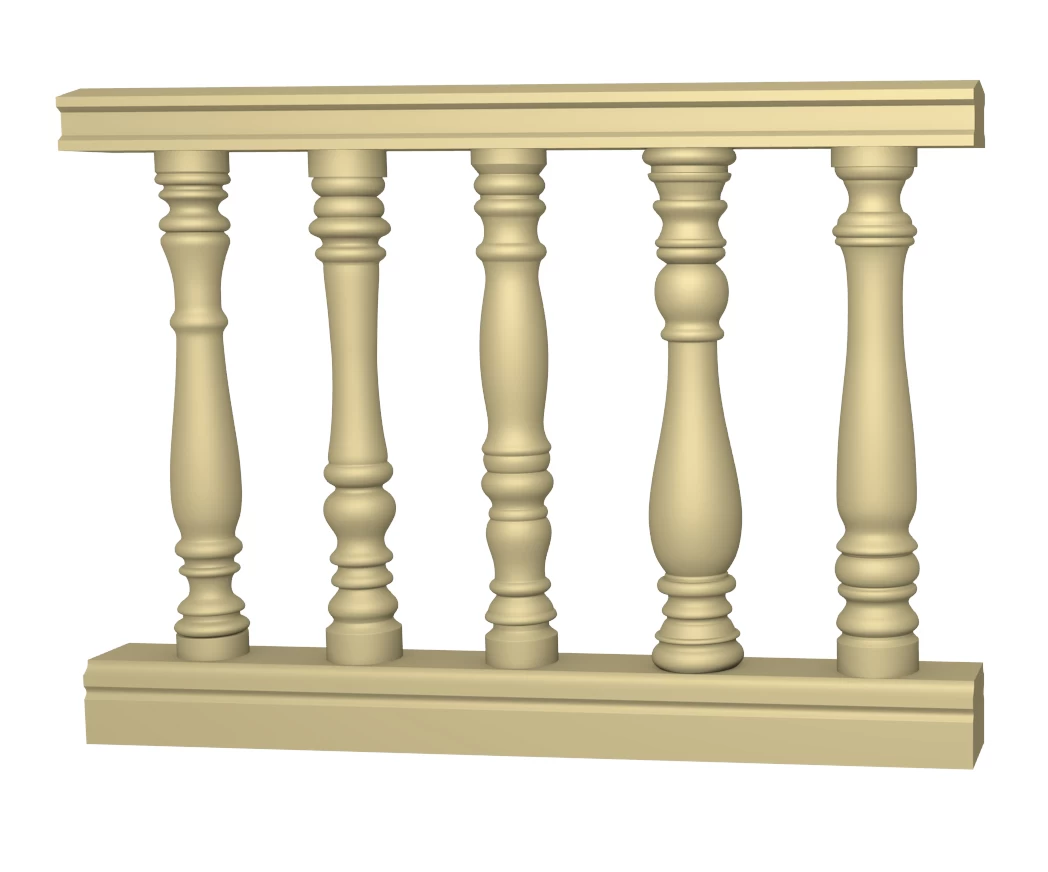 Durable damp proof high quality polyurethane decorative pillar moulding round capital and base roman balustrade