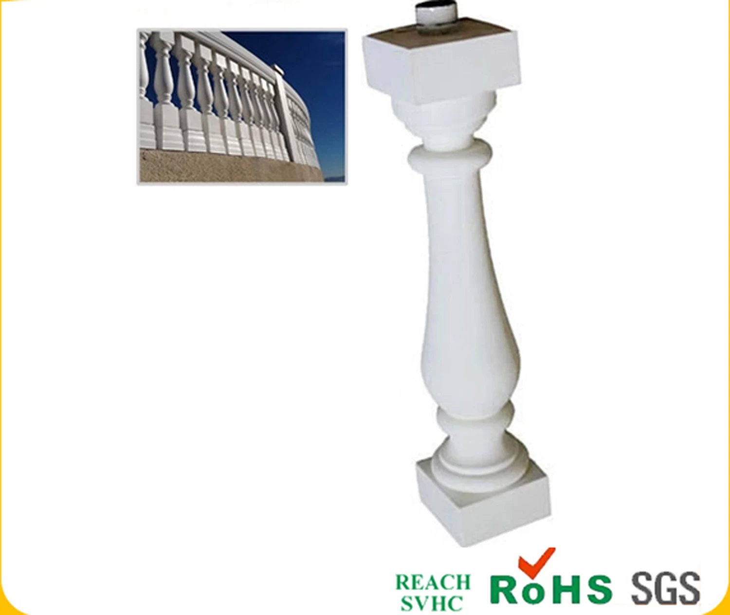 baluster cheap, evironment-friendly outdoor baluster, pu baluster for decoration, side mounting baluster, traditional polyurethane stair balustrade