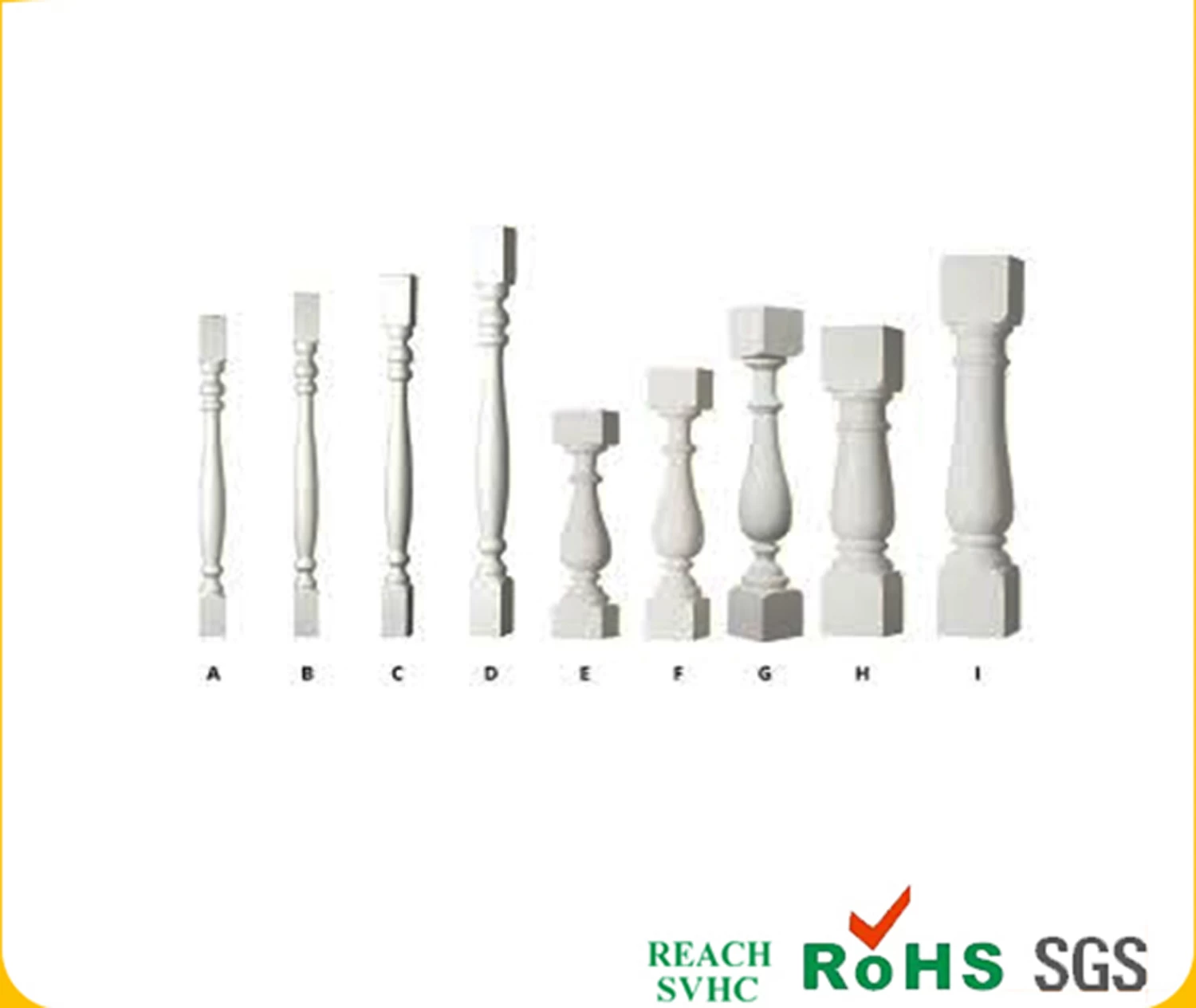 baluster cheap, evironment-friendly outdoor baluster, pu baluster for decoration, side mounting baluster, traditional polyurethane stair balustrade