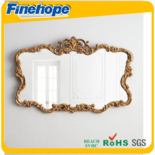 mirror photo frame ,wood carving mirror frame ,abs plastic mirror frame ,polyurethane mirror frame, magic mirror photo frame