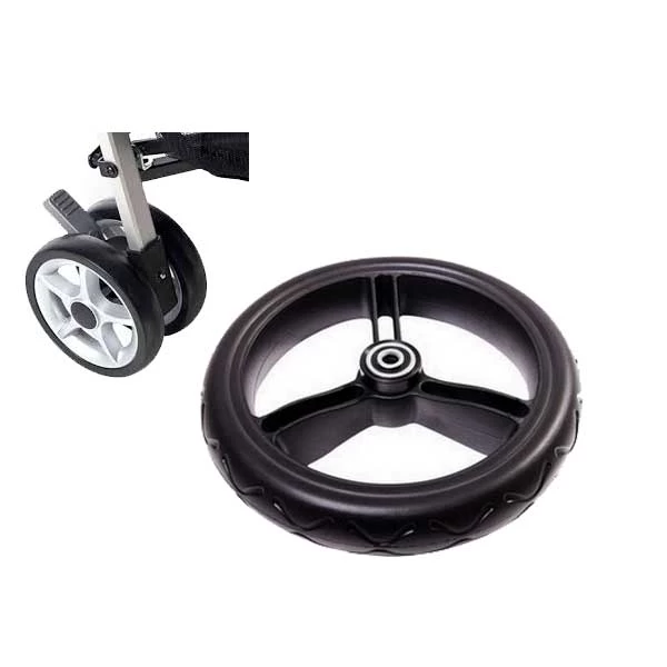 solid polyurethane wheel for wheelbarrow, cart wheel solid PU tires, baby stroller 3 wheel, tire factory in china
