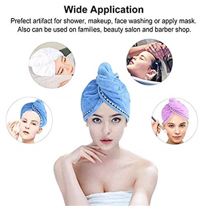 Toalla de microfibra para el cabello Toba de turbante Toalla para la cabeza  Gorro de baño envuelto para mujeres Niñas Fábrica de toallas de microfibra  profesional en China