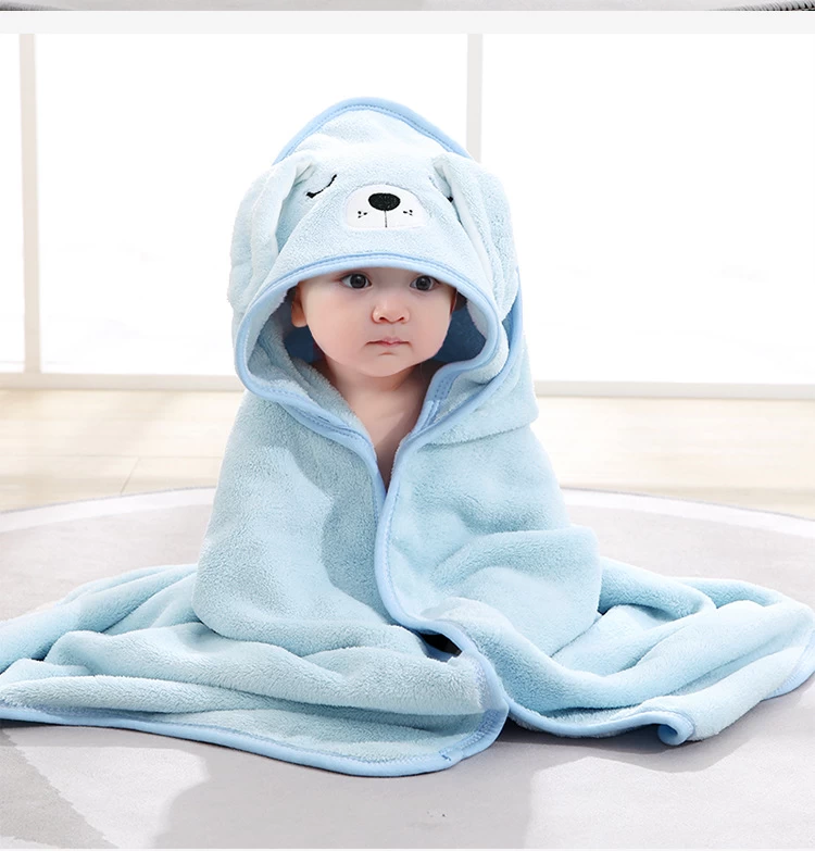 Venta al por mayor de China Toalla de baño de microfibra animal de franela para  bebés Toalla de playa con capucha de oso lindo Fabricantes de mantas para  niños recién nacidos en