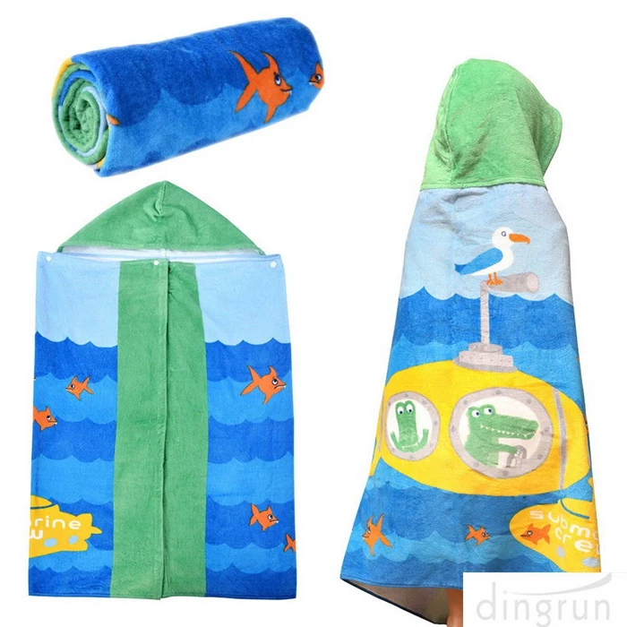Poncho Spiaggia Piscina Poncho Asciugamano Bambini Hillylolly - Telo Mare Con Cappuccio In Microfibra Per 2-8 Anni Accappatoio Poncho Infantile