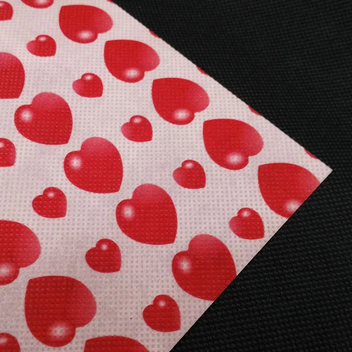 Heart Shape Printing Polyester Spunbond Non Woven Fabric For Packaging JL-2025