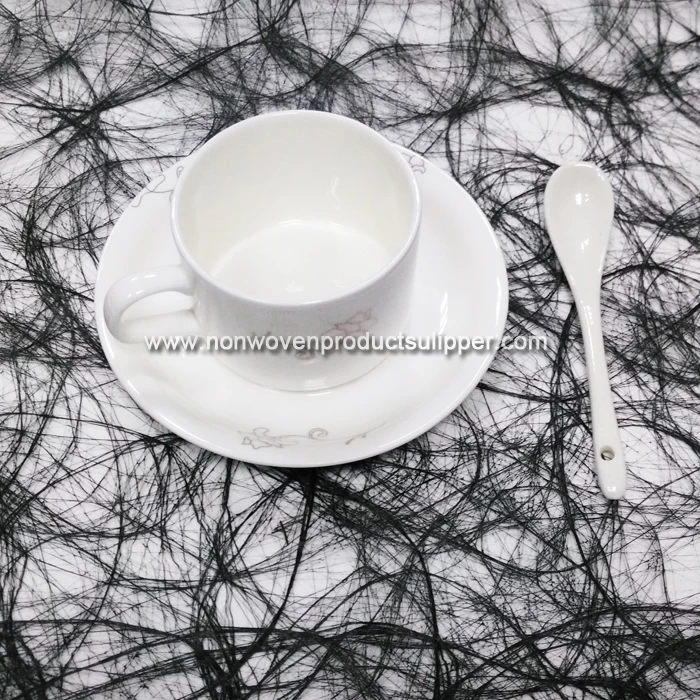 GTDL1001-F Black Color Special Polyester Non Woven Fabric Floss Material For Table Decoration On Sales