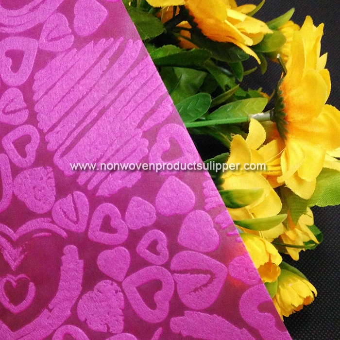 Heart-shaped Rose Red Embossing GT-HSRORE01 Polypropylene Spunbonded Non Woven For Plant Packaging