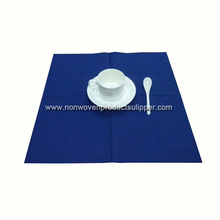 Blue Non Woven Table Cloth TNT Biodegradable Disposable Tablecloth On Sales
