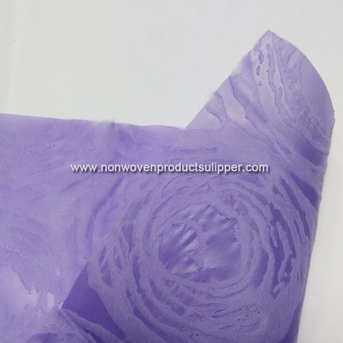 China Manufacturer Purple Rose Embossing GT-HSROPU01 PP Spunbond Non Woven Gift Wrapping Paper Roll