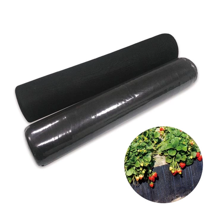 China Anti Weed Mat Mulch Film Agricultural Black Nonwoven Ground Cover Factory manufacturer