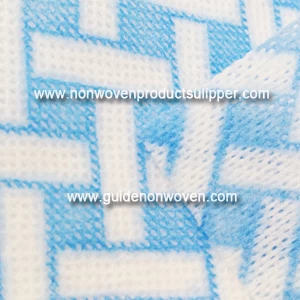 China Blue Herringbone Printing 50% Viscose 50% Polyester 22 Mesh Cleaning Wipes Spunlace Nonwoven Fabric manufacturer