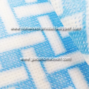 China Blue Herringbone Printing 50% Viscose 50% Polyester 22 Mesh Cleaning Wipes Spunlace Nonwoven Fabric manufacturer
