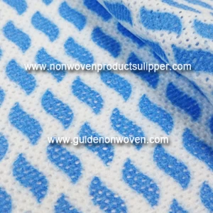 China Blue Leaf Printing 60% Viscose 40% Polyester 22 Mesh Spunlace Nonwoven Fabric For Cleaning Cloth manufacturer