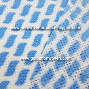 China Blue Leaf Printing 60% Viscose 40% Polyester 22 Mesh Spunlace Nonwoven Fabric For Cleaning Cloth manufacturer