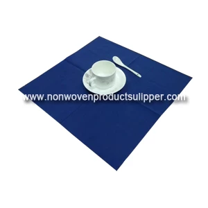 China Blue Non Woven Table Cloth TNT Biodegradable Disposable Tablecloth manufacturer