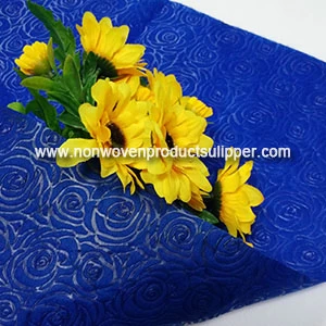 China Blue Rose Embossing GTRX-ROBL01 PP Spunbonded Non Woven Flower Bouquet Wrapping Paper manufacturer