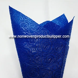 China Blue Rose Embossing GTRX-ROBL01 PP Spunbonded Non Woven Flower Bouquet Wrapping Paper manufacturer