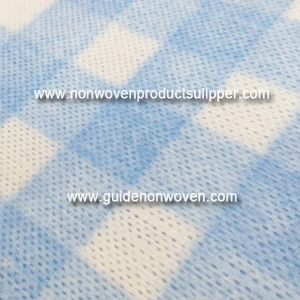 China Blue Square Printing 50% Viscose 50% Polyester 22 Mesh Duty Wipes Spunlace Nonwoven Fabric manufacturer