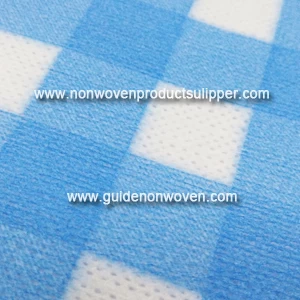 China Blue Square Printing 50% Viscose 50% Polyester 22 Mesh Duty Wipes Spunlace Nonwoven Fabric manufacturer