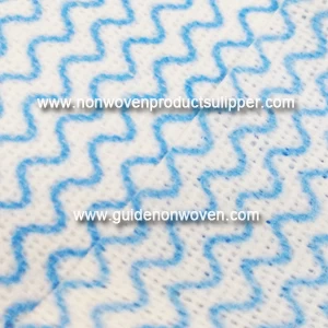 China Blue Wave Printing 70% Viscose 30% Polyester 13 Mesh 80 GSM Spunlace Nonwoven Fabric For Duty Wipes manufacturer