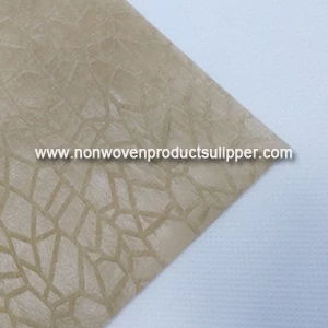 China China Supplier Light Brown Leaf Embossing GT-LELIBR01 PP Spunbonded Non Woven For Home Decor manufacturer