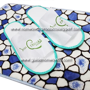 China Custom Printing Open Toe Fancy EVA Non Woven Hotel Slippers manufacturer