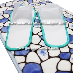 China Custom Printing Open Toe Fancy EVA Non Woven Hotel Slippers manufacturer