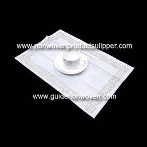 China DA - Gold Full Printing 1/6 Fold 11.5 x 17 cm Feel Like Linen Dinner Napkin manufacturer