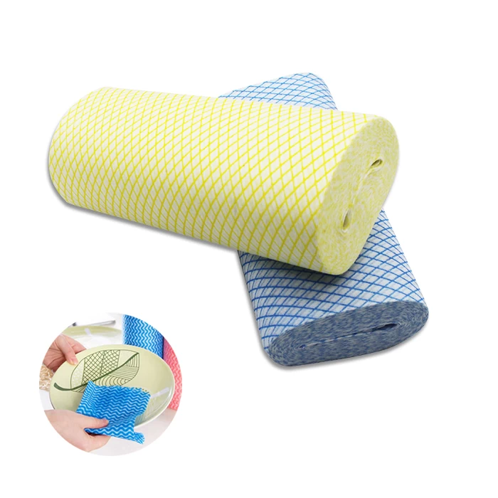 Disposable Kitchen Cleaning Cloths Lazy Rags Wet And Dry Washable Reusable Clean Wipes Wave Pattern Roll Custom