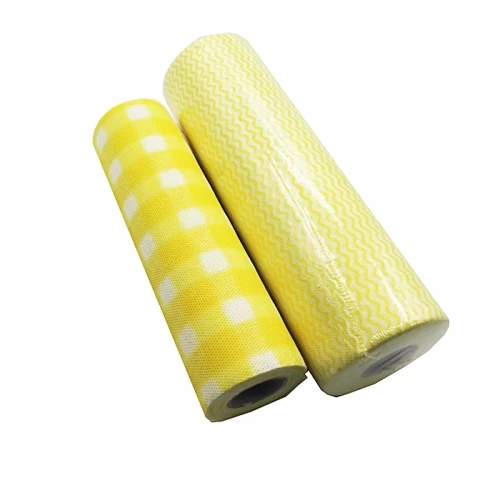 China Dry Disposable Printed Woodpulp Sunlace Non-Woven Fabric For Cleaning Wipe Kitchen Towel Rolls Company manufacturer
