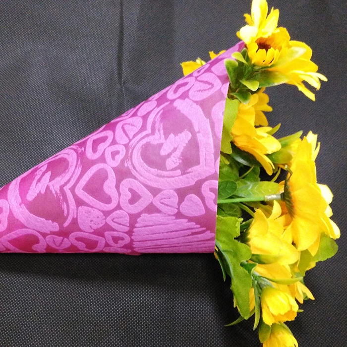 China Flat Sheet Custom Fancy Non-woven Flower Sleeves, China Spunbond Non Woven Factory, Flower Packing Fabric Wholesale manufacturer