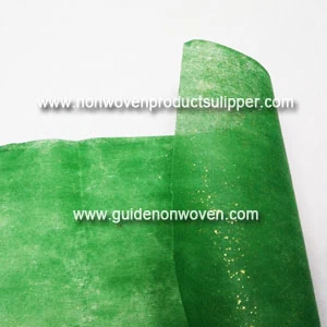 China GTTNg-gp Green Color With Gold Powder Non Woven Fabric For Party Decor And Flower Wrapping manufacturer