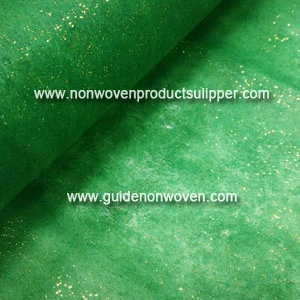 China GTTNg-gp Green Color With Gold Powder Non Woven Fabric For Party Decor And Flower Wrapping manufacturer