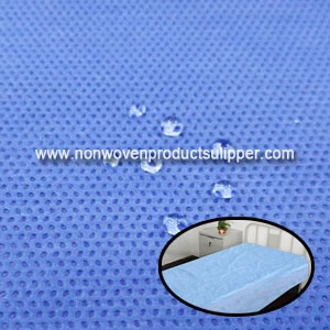 China HB8 Hydrophobic Blue Disposable SMS Non Woven Bed Top Sheet manufacturer
