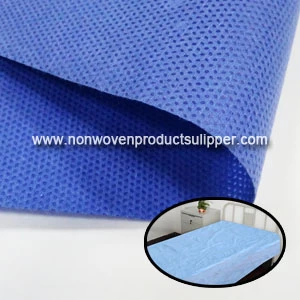China HB8 Hydrophobic Blue Disposable SMS Non Woven Bed Top Sheet manufacturer
