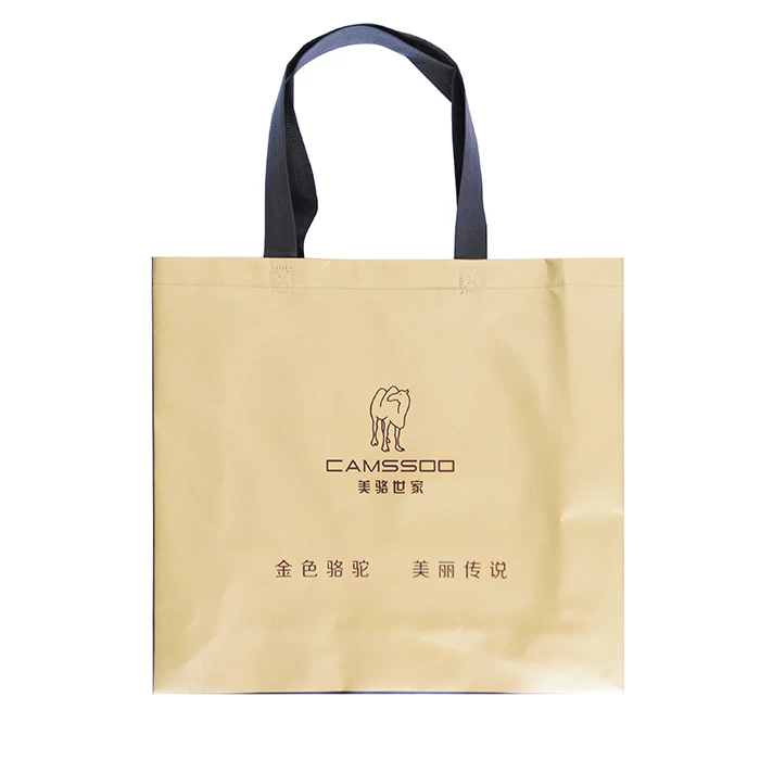 China Logo Printed Non Woven Handle Shopping Bag manufacturer