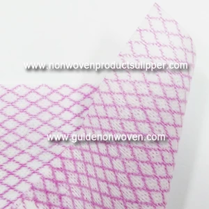China Pink Diamond Printing 50% Viscose 50% Polyester 22 Mesh Spunlace Nonwoven Fabric For Duty Wipes manufacturer