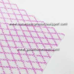 China Pink Diamond Printing 50% Viscose 50% Polyester 22 Mesh Spunlace Nonwoven Fabric For Duty Wipes manufacturer