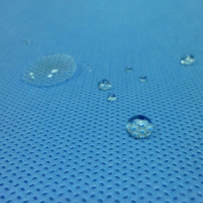 China SMS Non Woven Hydrophobic Medical Blue Fabric manufacturer