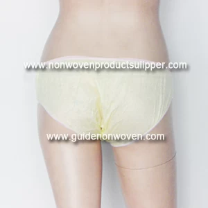China Spunlaced Non Woven Fabric Light Yellow Unisex Disposable Panties manufacturer