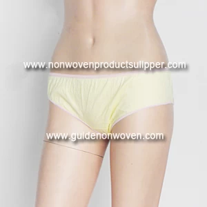 China Spunlaced Non Woven Fabric Light Yellow Unisex Disposable Panties manufacturer
