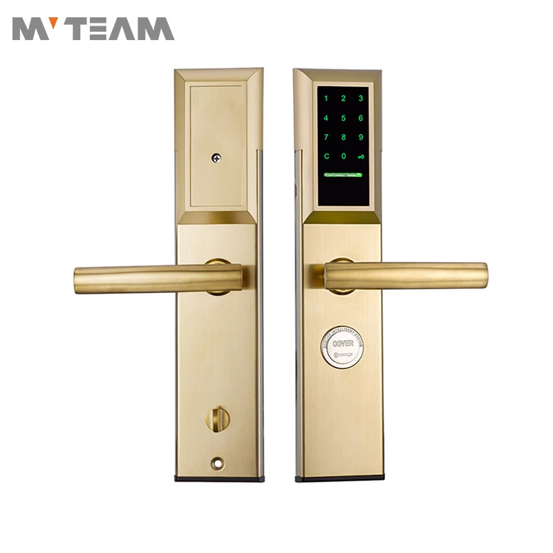 Card Door Lock Key Card Password Code Hotel Smart Door Lock High Security with 5 Tongues Lock Mortise