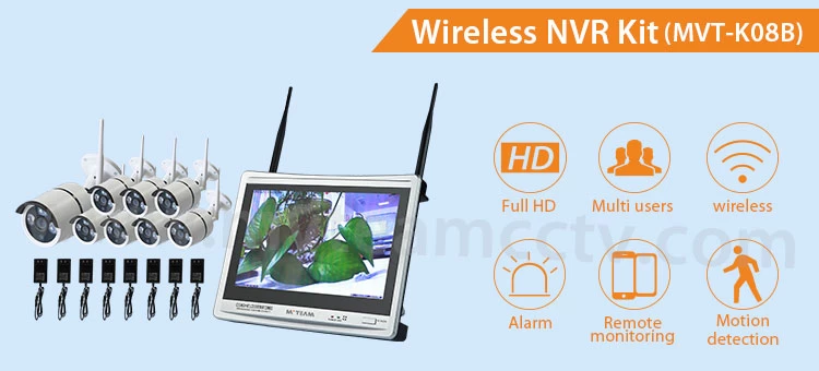 8CH 720P Wireless Best NVR Camera System With 12.5