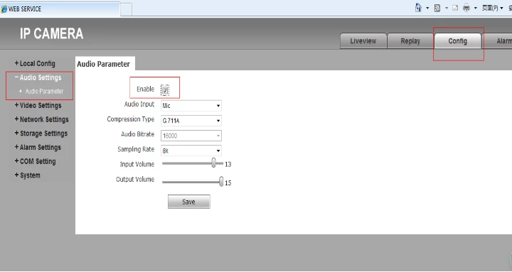 audio setting